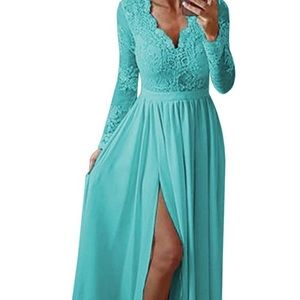 Teal prom dress